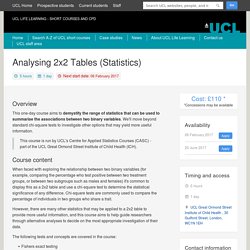 Analysing 2x2 Tables (Statistics)