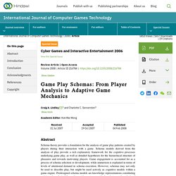 Game Play Schemas: From Player Analysis to Adaptive Game Mechanics