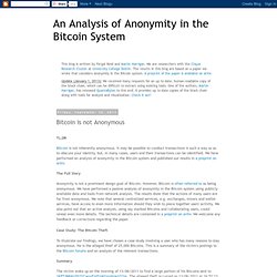 Bitcoin is not Anonymous
