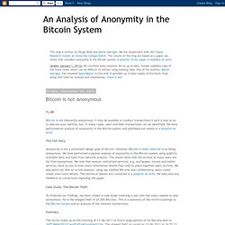 An Analysis of Anonymity in the Bitcoin System: Bitcoin is not Anonymous