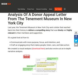 Analysis of a Donor Appeal Letter from the Tenement Museum in New York City - Museum Hack