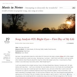 Song Analysis #21: Bright Eyes – First Day of My Life
