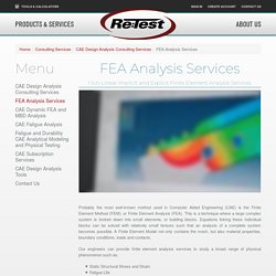 Finite Element Analysis FEA Consulting Services