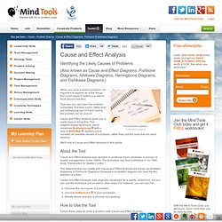 Cause and Effect Analysis (Fishbone Diagrams) - from MindTools.com