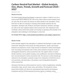 Carbon-Neutral Fuel Market - Global Analysis, Size, Share, Trends, Growth and Forecast 2020 - 2027 – Telegraph