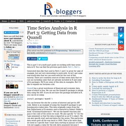 Time Series Analysis in R Part 3: Getting Data from Quandl