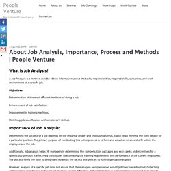 About Job Analysis, Importance, Process and Methods