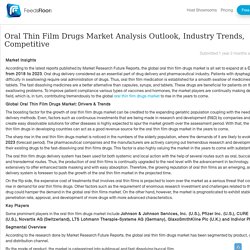 May 2021 Report on Global Oral Thin Film Drugs Market Overview, Size, Share and Trends 2021-2026