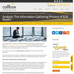 Analysis: The Information Gathering Process of B2B Buyers