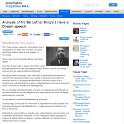 Analysis of Martin Luther King’s I Have a Dream speech