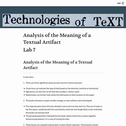Analysis of the Meaning of a Textual Artifact