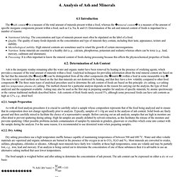 ANALYSIS OF ASH AND MINERALS