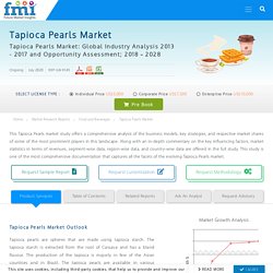 Tapioca Pearls Market to Face a Significant Slowdown in 2020, as COVID-19 Sets a Negative Tone for Investors