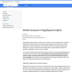 Mobile Analysis in PageSpeed Insights  