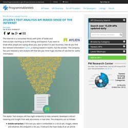 Aylien's Text Analysis API Makes Sense of the Internet