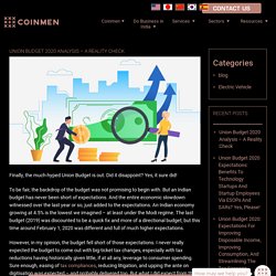 Union Budget 2020 Analysis – A Reality Check - Coinmen Consultants