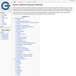Power Systems Analysis Software - Open Electrical