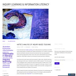 Hattie’s analysis of inquiry-based teaching