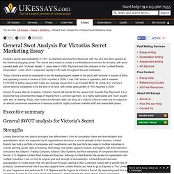 General Swot Analysis For Victorias Secret Marketing Essay