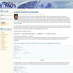 Analytic functions by Example