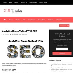 Analytical Ideas To Deal With SEO