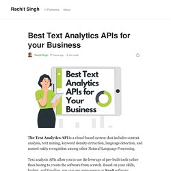 Best Text Analytics APIs for your Business
