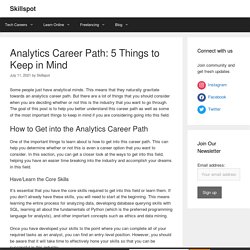 Analytics Career Path: 5 Things to Keep in Mind