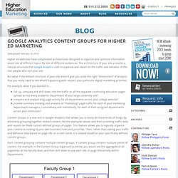 Google Analytics Content Groups for Higher Ed Marketing