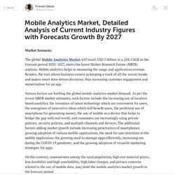 Mobile Analytics Market Statistics, Development and Growth 2027
