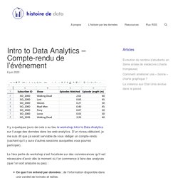 Intro to Data Analytics - Compte-rendu de l'événement