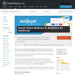 Social Share Buttons & Analytics by GetSocial — WordPress Plugins