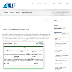 NEXT Analytics – A Google Analytics Keyword Tag Cloud in Excel