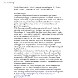 Supply Chain Analytics Industry Regional Analysis, Review, Key Players Profile,... — Zen Writing