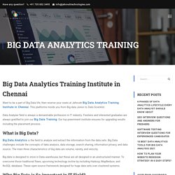 Big Data Analytics Training Institute In Chennai With Placement