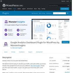 Google Analytics Dashboard Plugin for WordPress by MonsterInsights – WordPress plugin