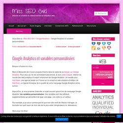 Google Analytics et variables personnalisées