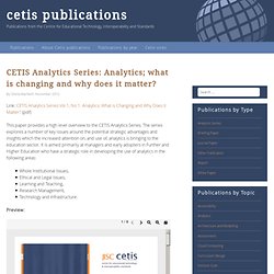 CETIS Analytics Series: Analytics; what is changing and why does it matter? « publications