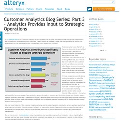 Customer Analytics Blog Series Part 3 – Analytics Provides Input to Strategic Operations Data Blending and Advanced Analytics Alteryx