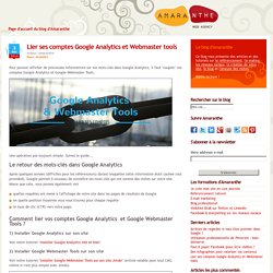 Lier ses comptes Google Analytics et Webmaster tools