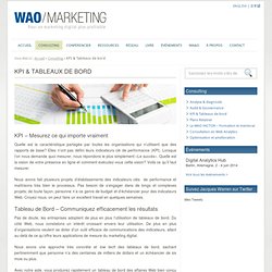 WAO Marketing - Web Analytics KPI et Tableaux de bord