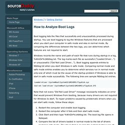 How to Analyze Boot Logs - Windows 7 Tutorial