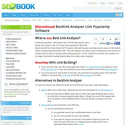Back Link Analyzer - Download Free SEO Link Analysis Software / Link Polularity Tool