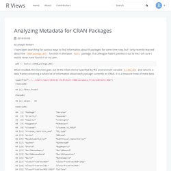 Analyzing Metadata for CRAN Packages · R Views