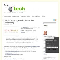 Tools for Analyzing Primary Sources and Close Reading