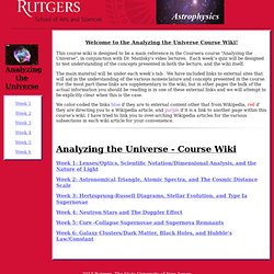 Analyzing the Universe Course Wiki