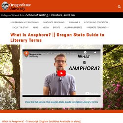 Oregon State Guide to English Literary Terms