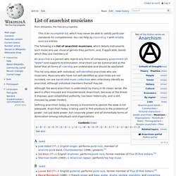 List of anarchist musicians