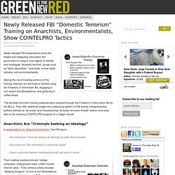 FBI Domestic Terrorism Training Guides on Anarchists, Environmentalists
