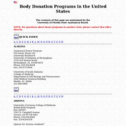 Anatomical Board's List of Body Donation Programs