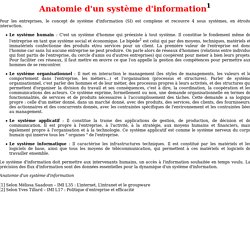 Anatomie d'un système d'information